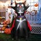 Gymax 4.7FT Halloween Red Cloak Vampire cat Inflatables Outdoor Decor w/ LED Lights
